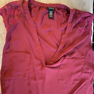 Lace Cap Sleeve Blouse